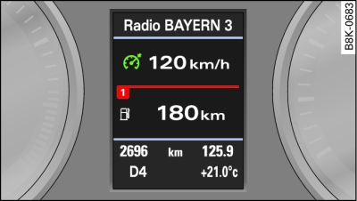 Visor: Velocidade seleccionada