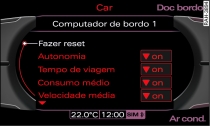 Ecrã do MMI: Computador de bordo