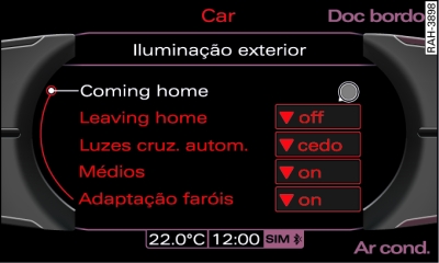 Visor: Iluminação exterior