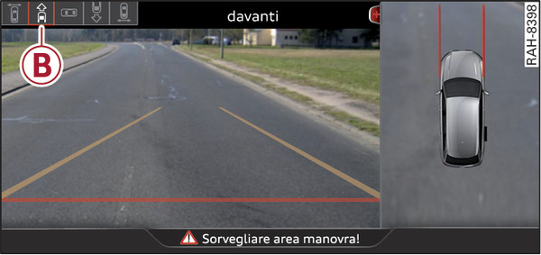 Fig. 179Sistema di infotainment: modalità "davanti"