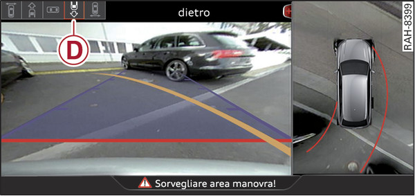 Fig. 181Sistema di infotainment: modalità "dietro"