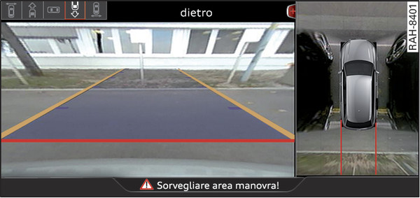 Fig. 183Infotainment: allineamento della vettura