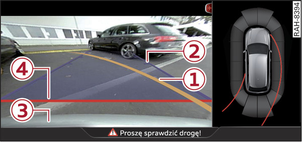 Rys. 171System Infotainment: namierzanie wolnego miejsca parkingowego